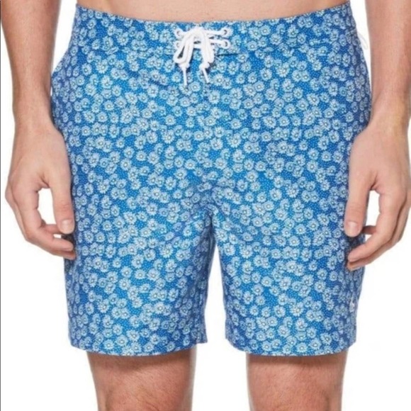 NWT Penguin Men’s Daisy Print Lined Swim Trunks SZ 36 - Picture 1 of 10